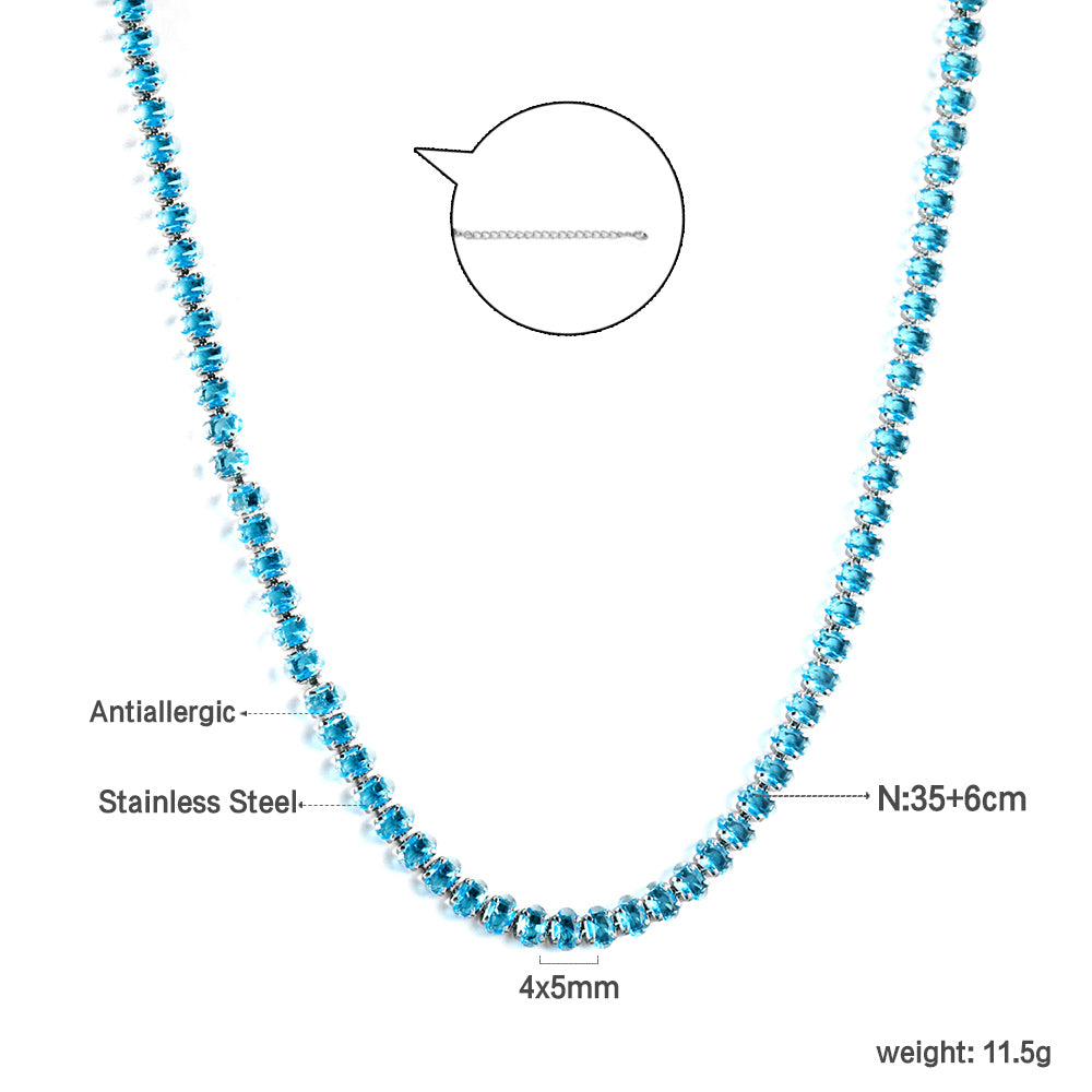 Blue Lagoon Crystals Cascade Necklace