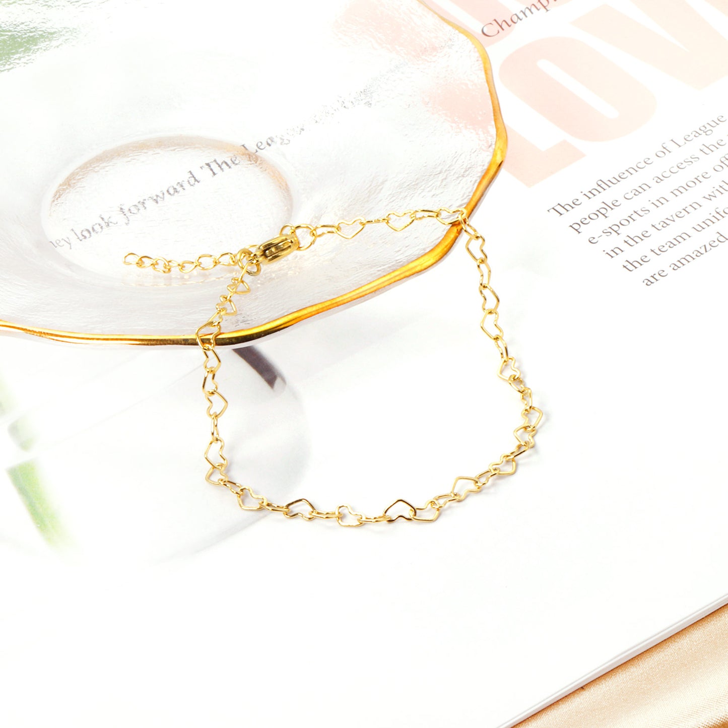 Hearts Linked Bracelet
