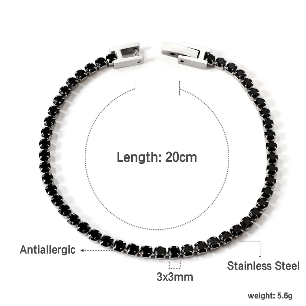 Starlight Night Black Crystal Tennis Bracelet
