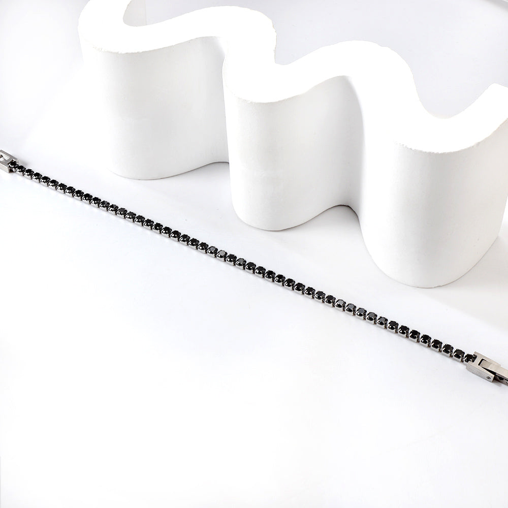 Starlight Night Black Crystal Tennis Bracelet