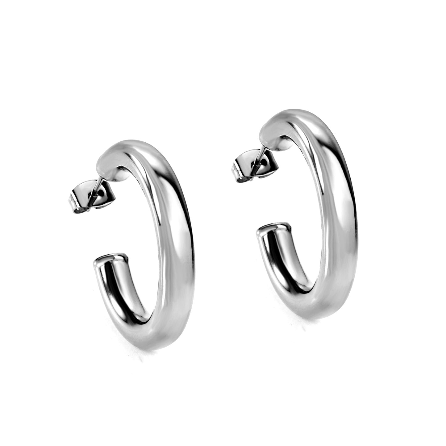 C-Hoop Stainless Steel Earrings 18K Gold Plated