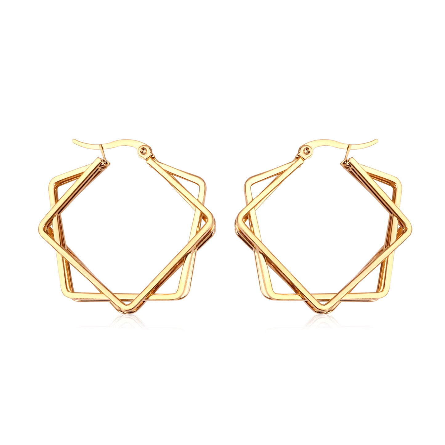 C-Hoop Stainless Steel Earrings 18K Gold Plated