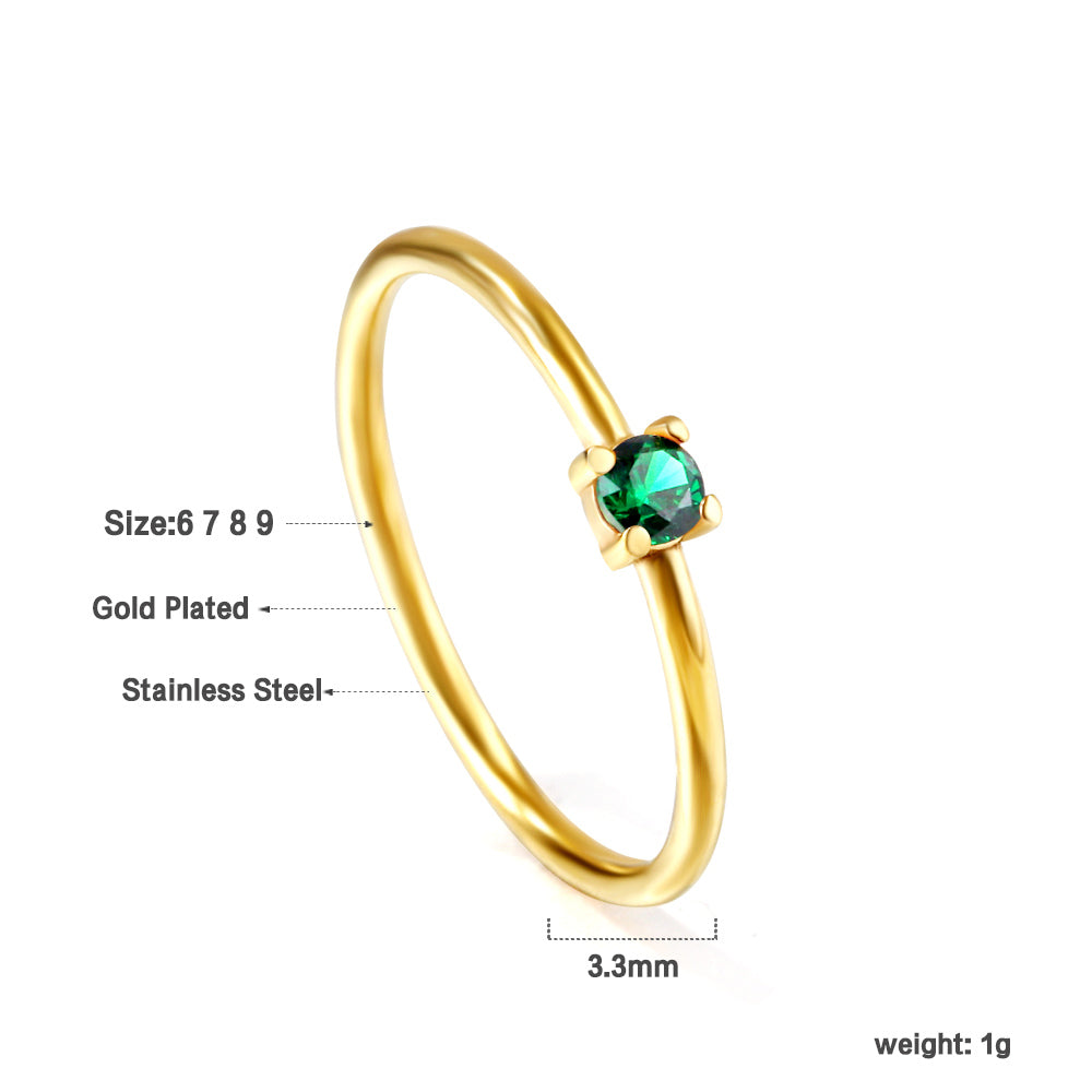 18K Gold Plated Premium Stainless Steel Finger Ring