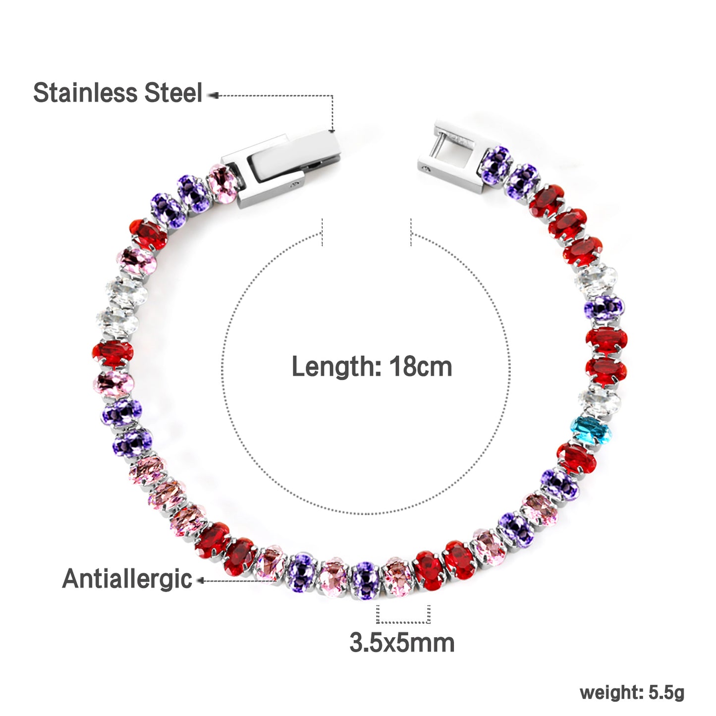 Gemstone Burst Crystals Bracelet