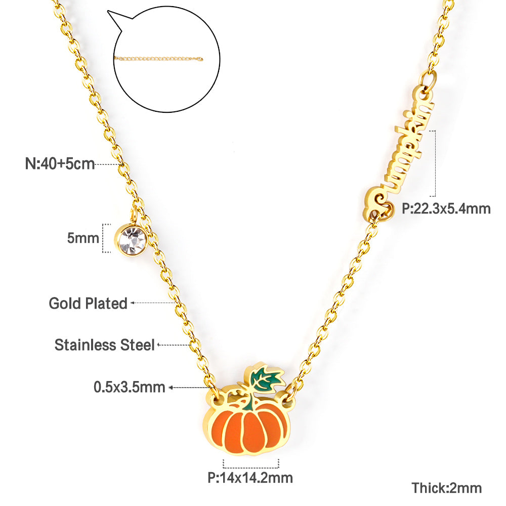 Cozy Pumpkin Charm Pendant Necklace