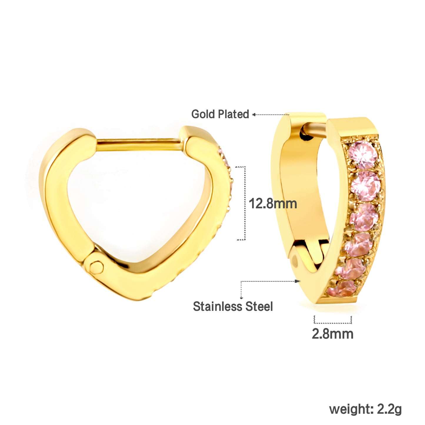Hoop Stainless Steel Earrings 18K Gold Plated