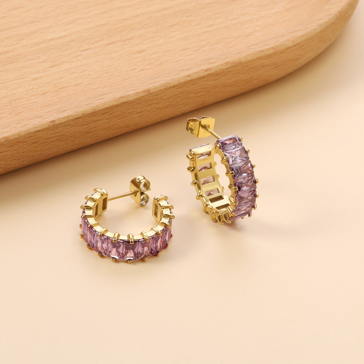 Hoop Stainless Steel Earrings 18K Gold Plated