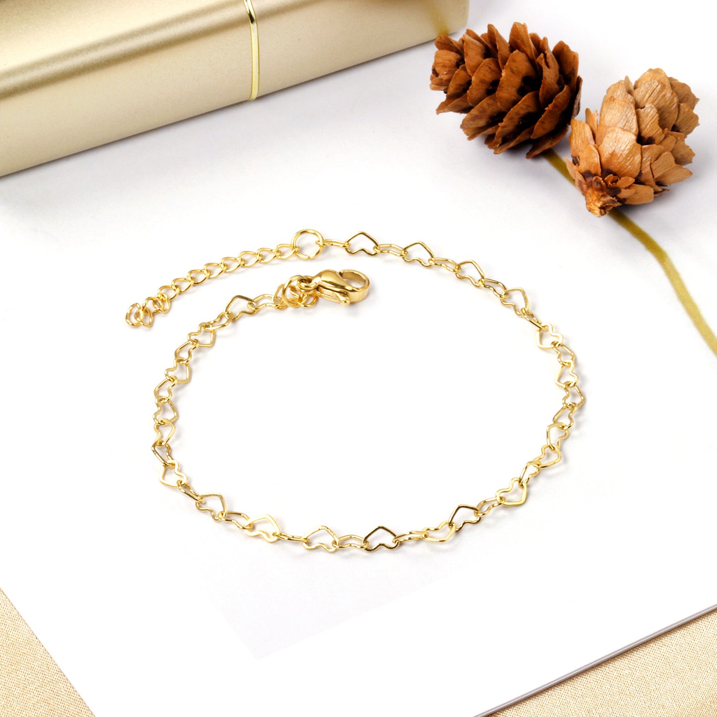 Hearts Linked Bracelet