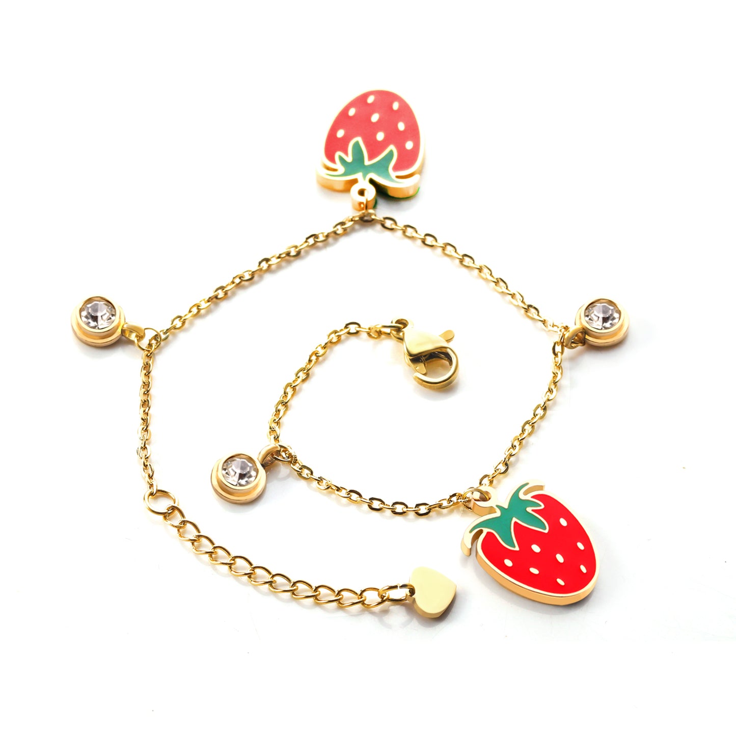 Strawberry Bliss Charm Bracelet