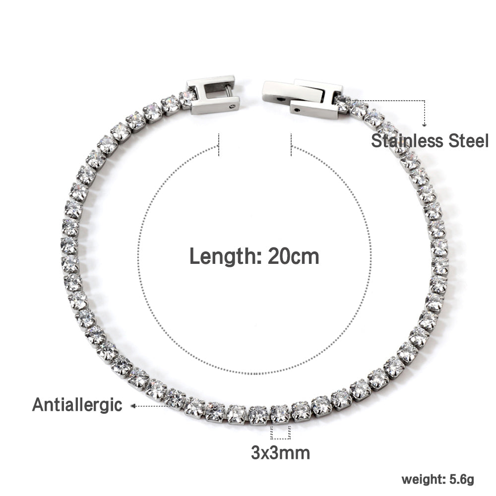Crystal Line Tennis Bracelet
