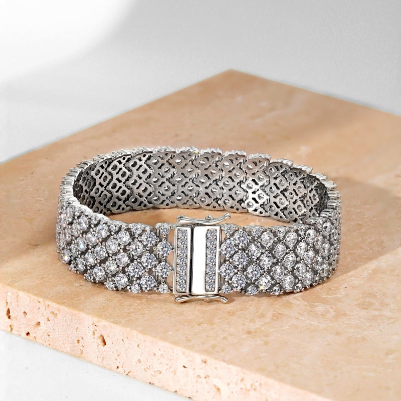 “Frosted Majesty” — Premium CZ & Sterling Silver Bracelet