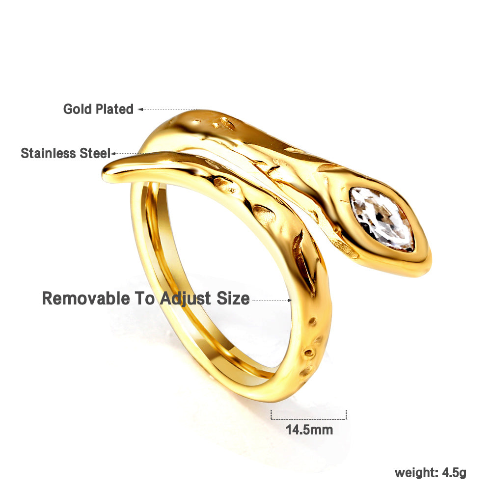 18K Gold Plated Premium Stainless Steel Finger Ring Free Size