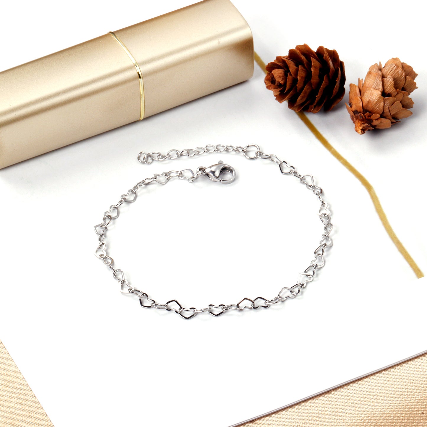 Hearts Linked Bracelet