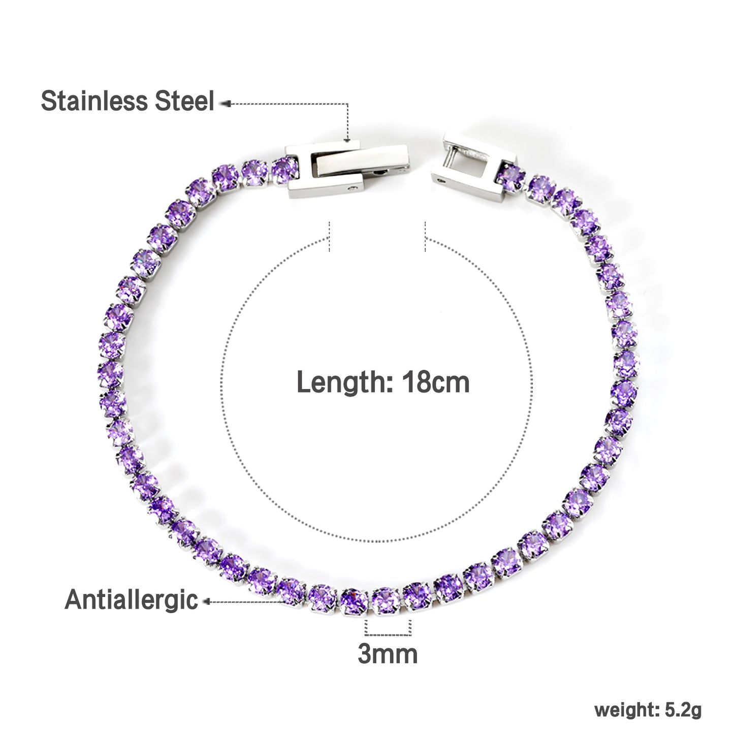 Plum Perfect Tennis Bracelet