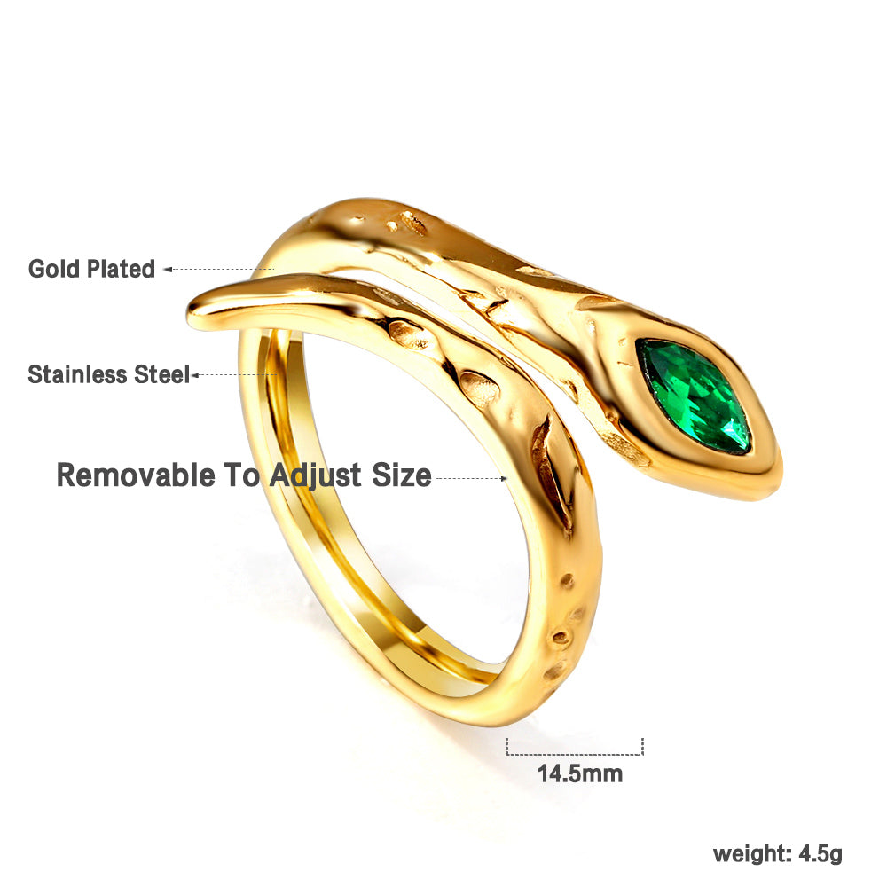18K Gold Plated Premium Stainless Steel Finger Ring Free Size