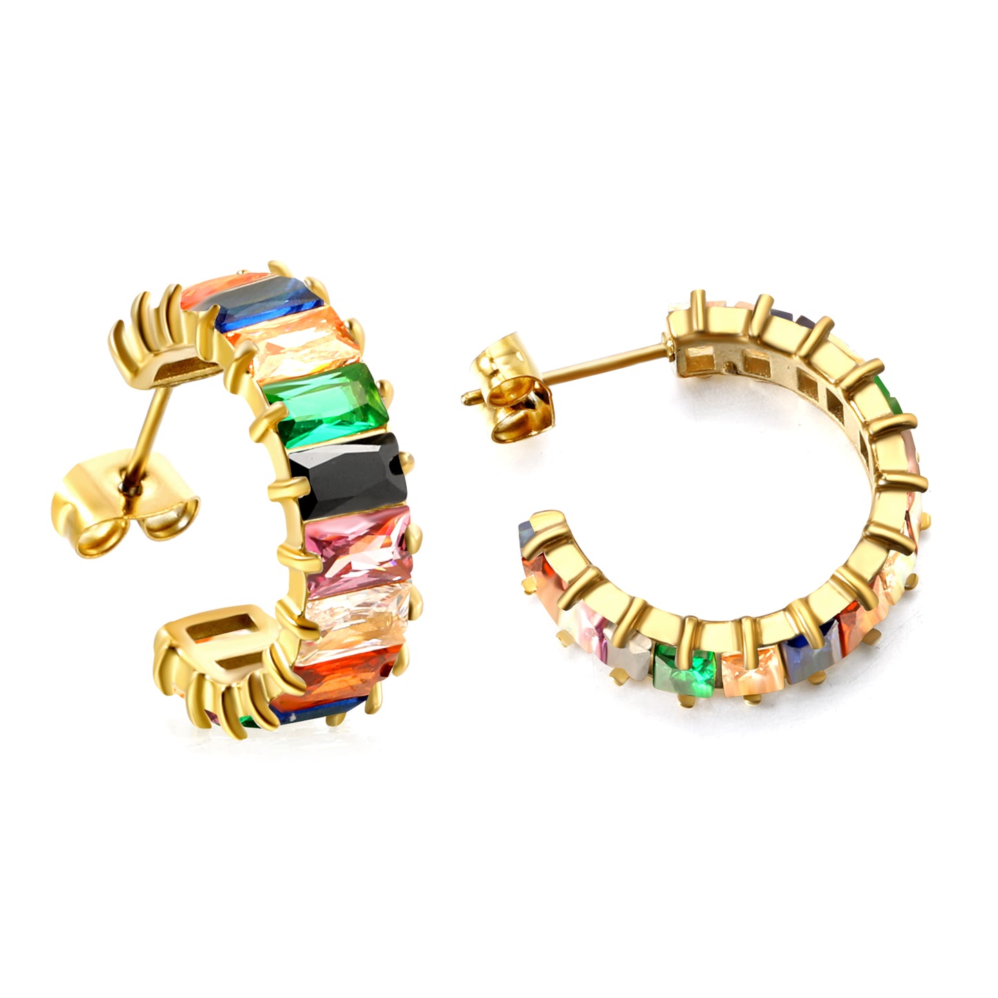 Hoop Stainless Steel Earrings 18K Gold Plated