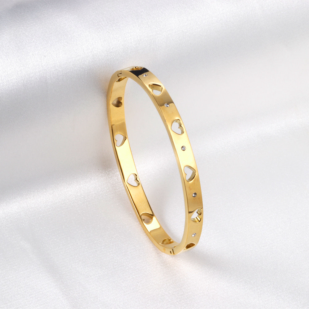 Heart Sparkle Bangle Bracelet