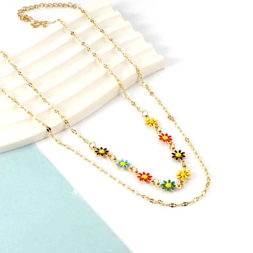 Layered Daisy Necklace
