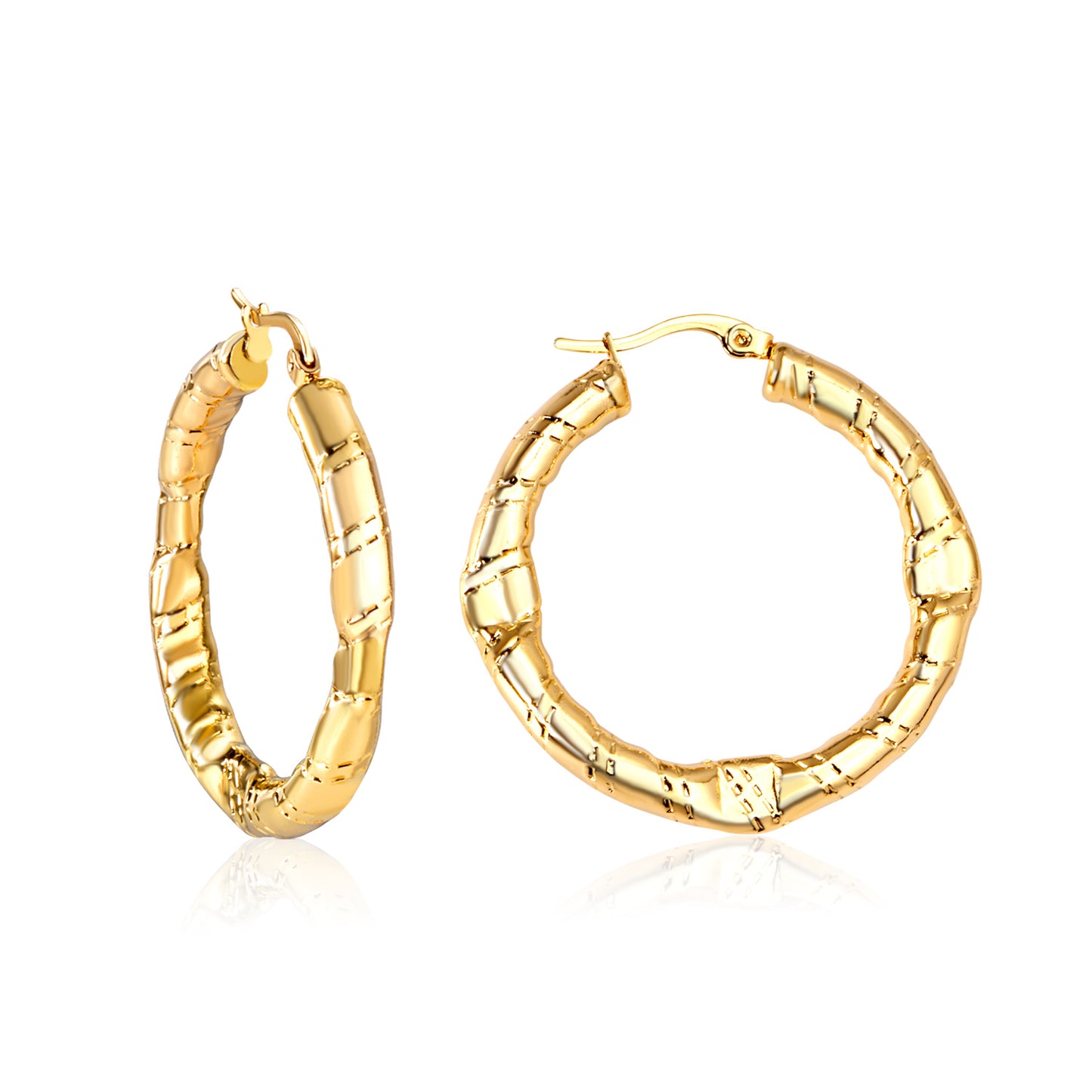 Hoop Stainless Steel Earrings 18K Gold Plated