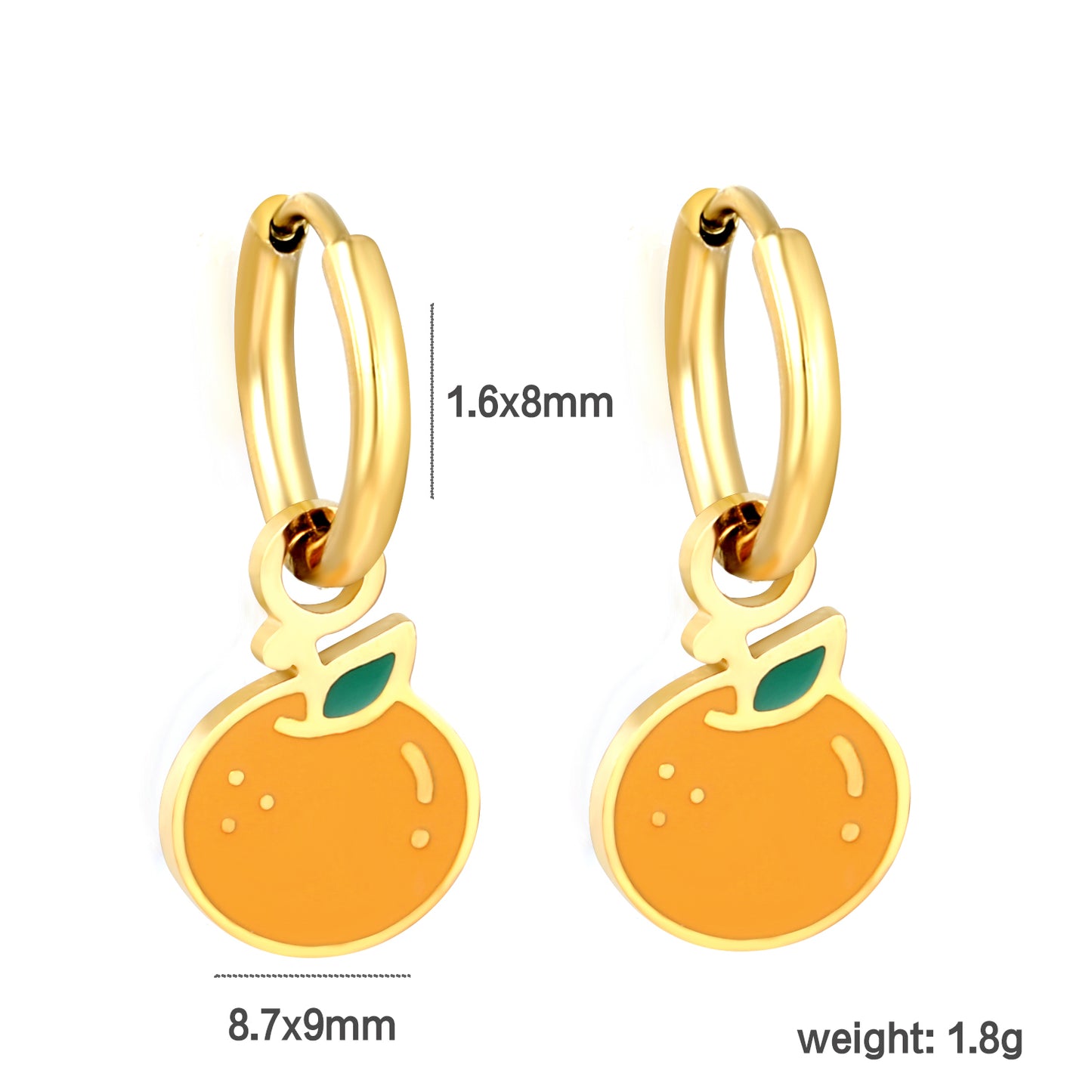 Orange Charm Earrings