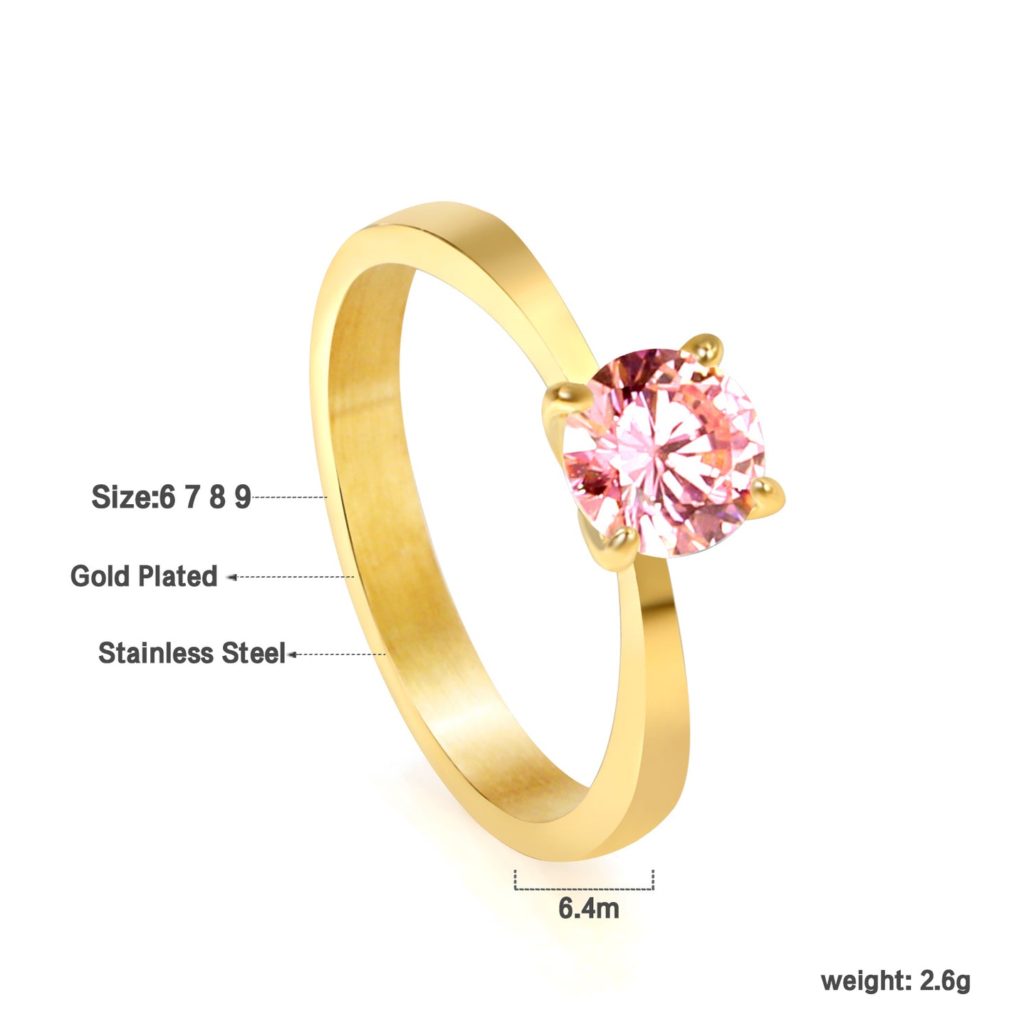 18k Gold Plated Premium Stainless Steel Finger Ring