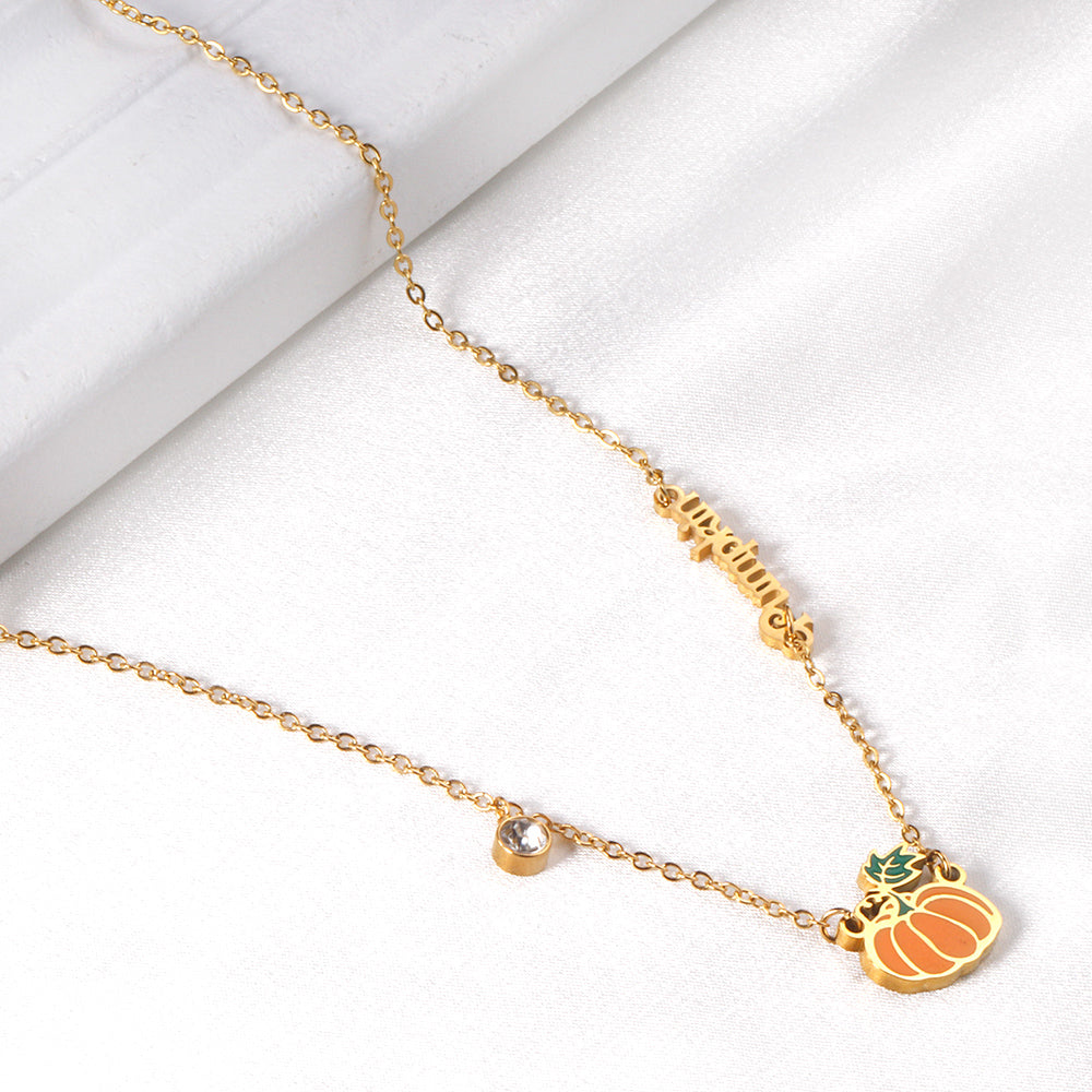 Cozy Pumpkin Charm Pendant Necklace