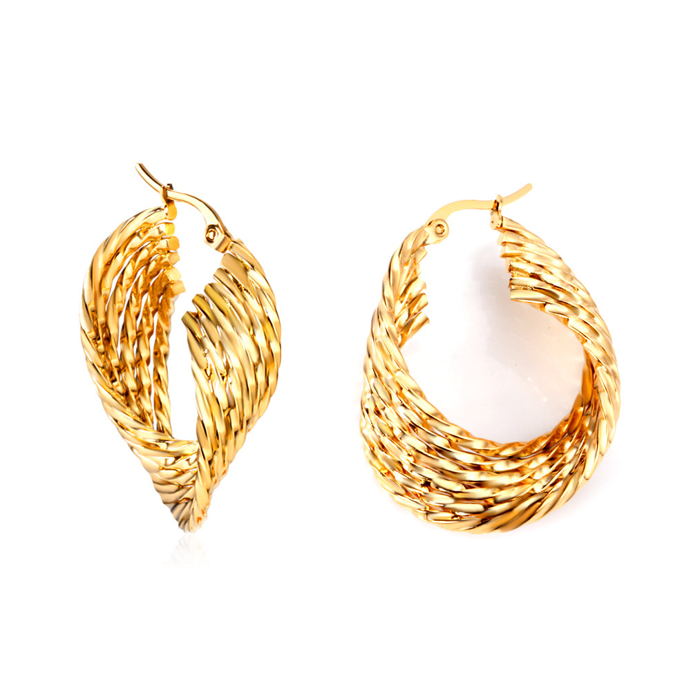 Hoop Stainless Steel Earrings 18K Gold Plated