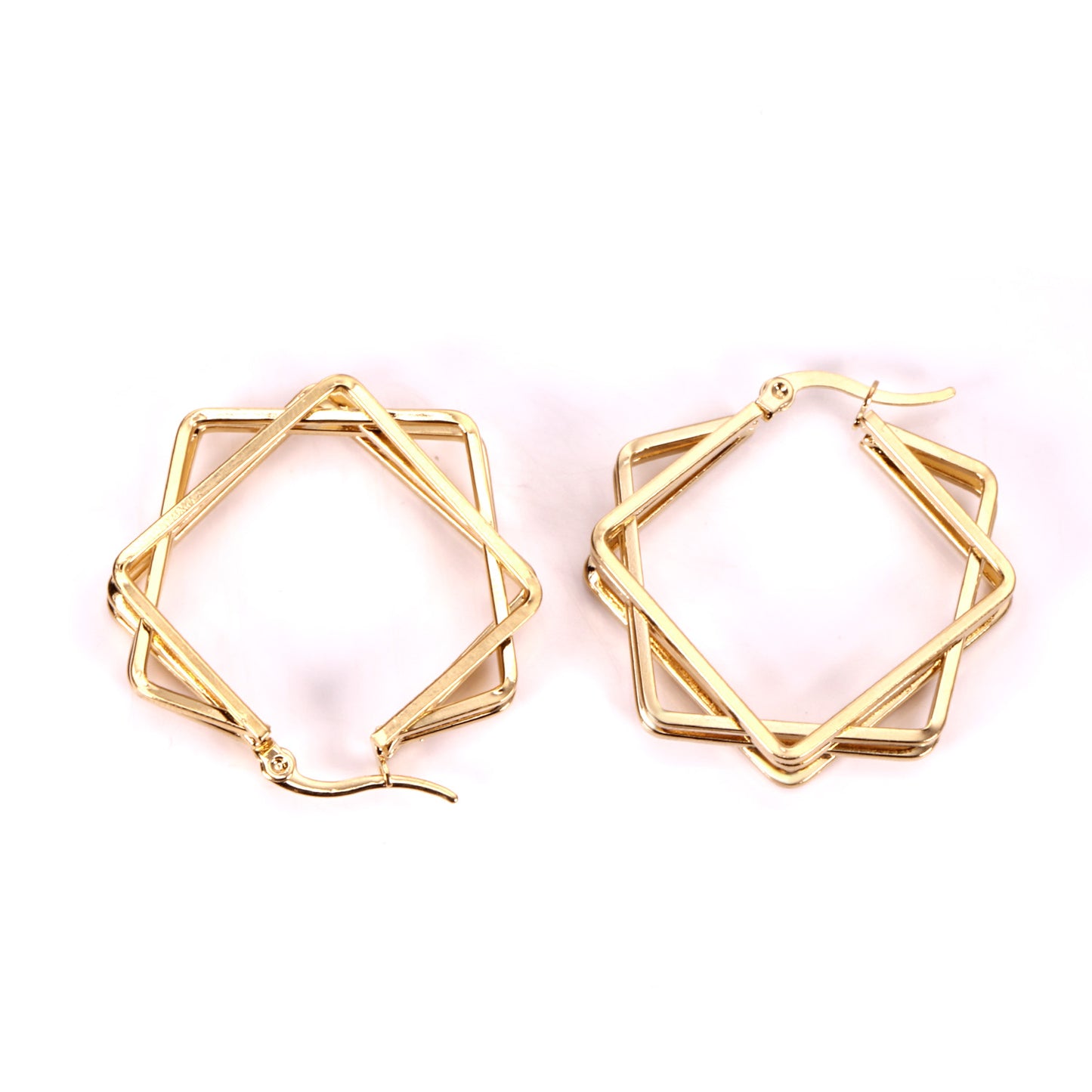C-Hoop Stainless Steel Earrings 18K Gold Plated