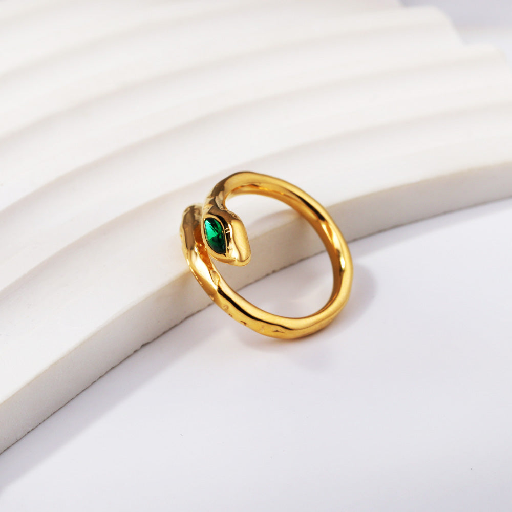 18K Gold Plated Premium Stainless Steel Finger Ring Free Size