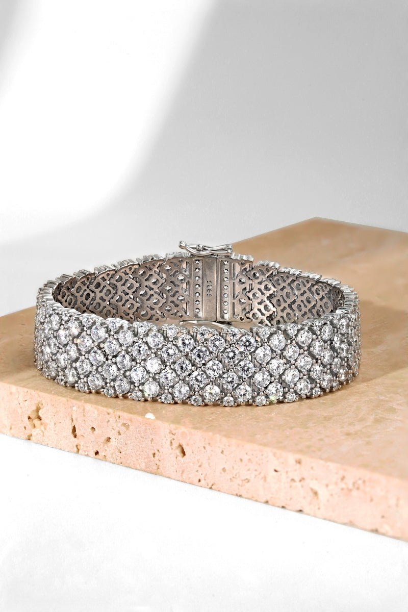 “Frosted Majesty” — Premium CZ & Sterling Silver Bracelet