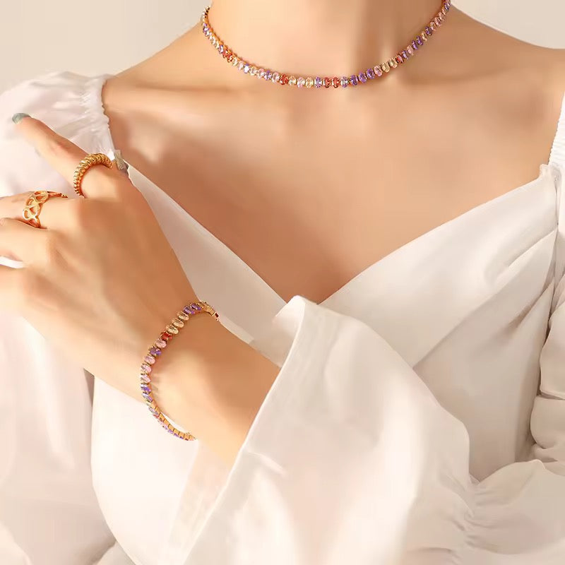 Premium Titanium Stone Studded Necklace