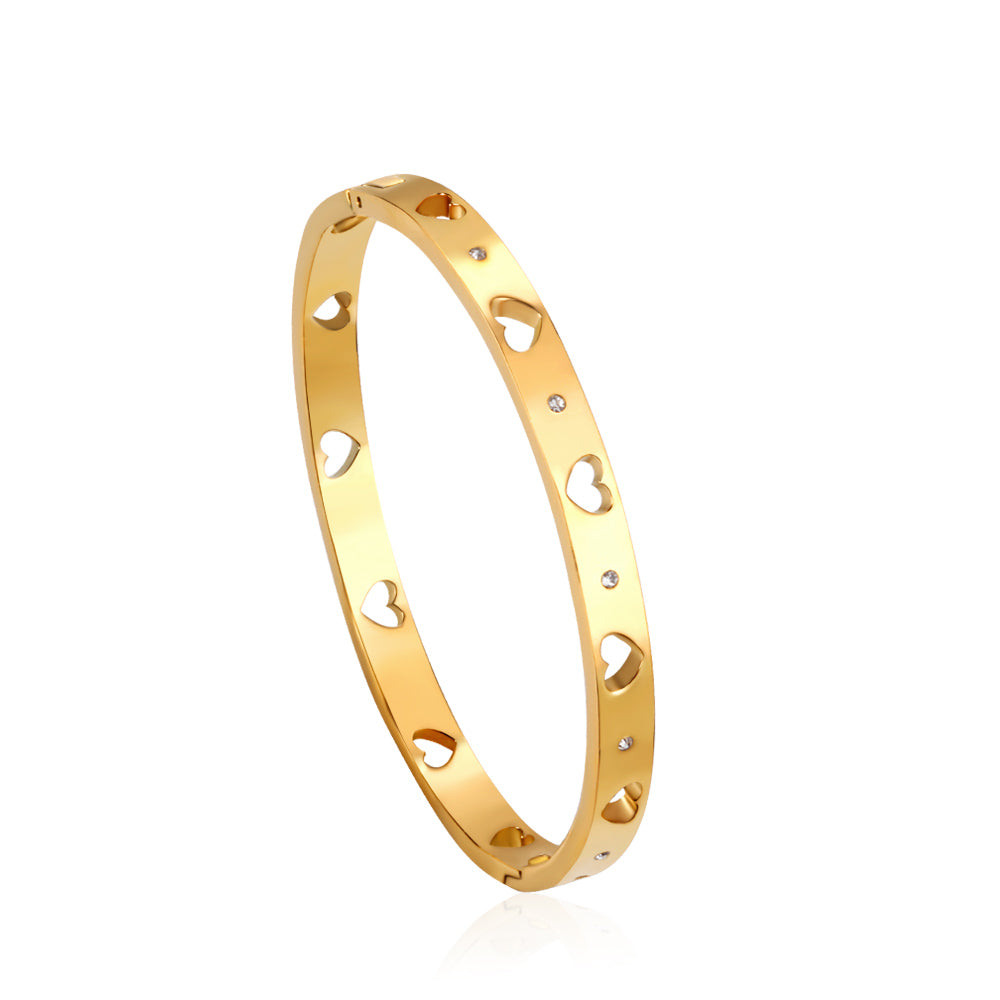 Heart Sparkle Bangle Bracelet