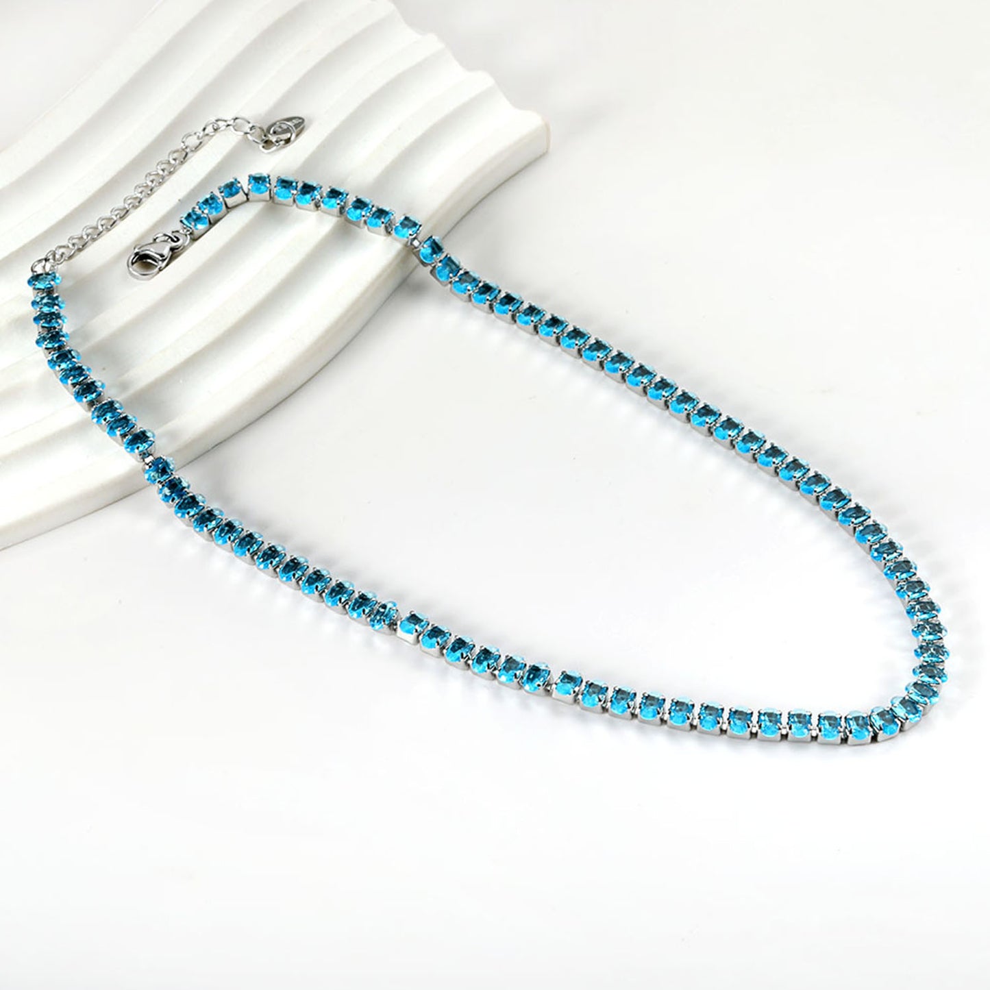 Blue Lagoon Crystals Cascade Necklace