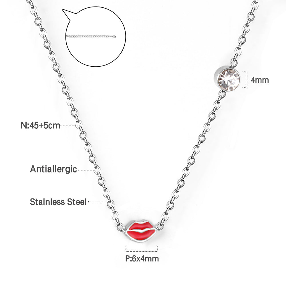 Blush Kiss Pastel Pendant Charm Necklace