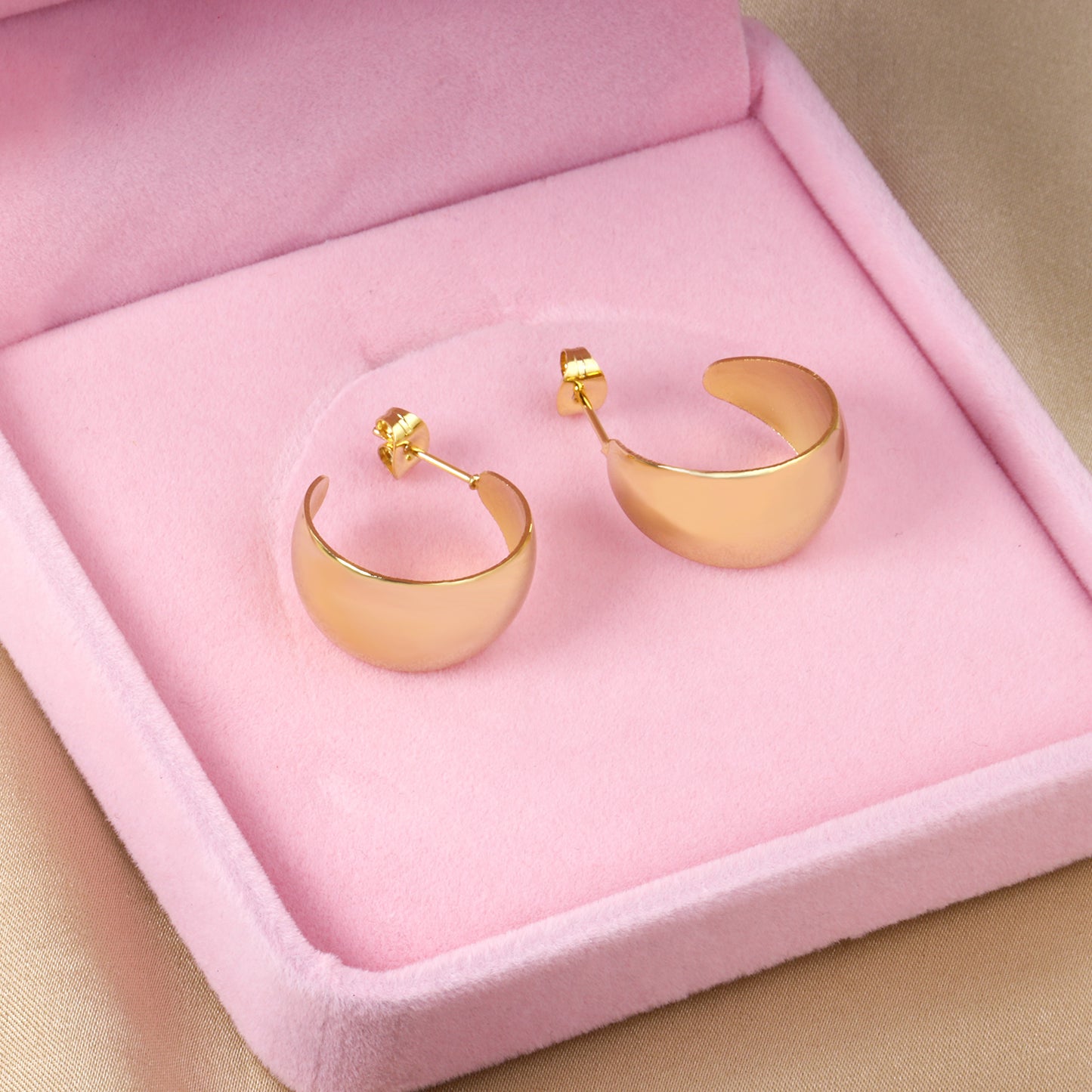 Hoop Stainless Steel Earrings 18K Gold Plated