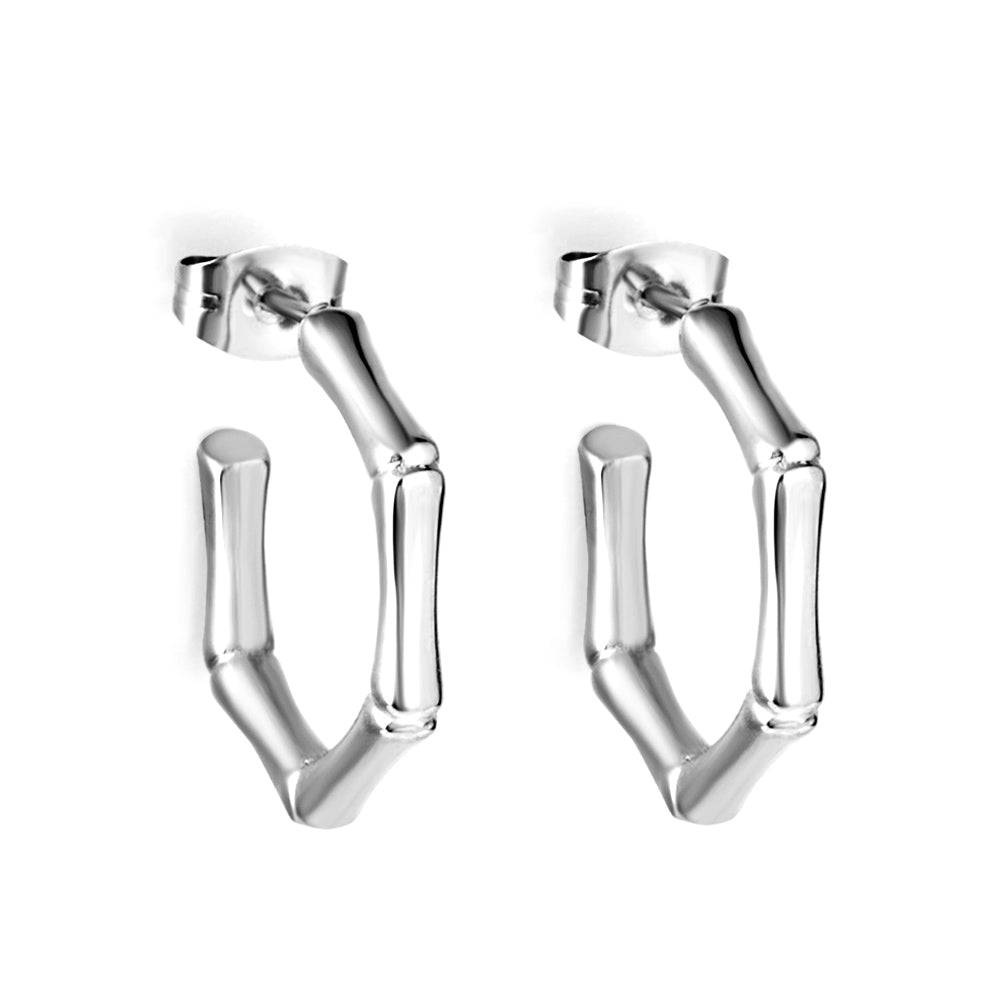 C-Hoop Stainless Steel Earrings 18K Gold Plated