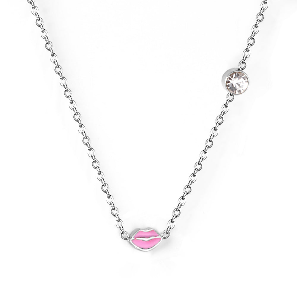 Sweet Lips Pastel Pendant Charm Necklace