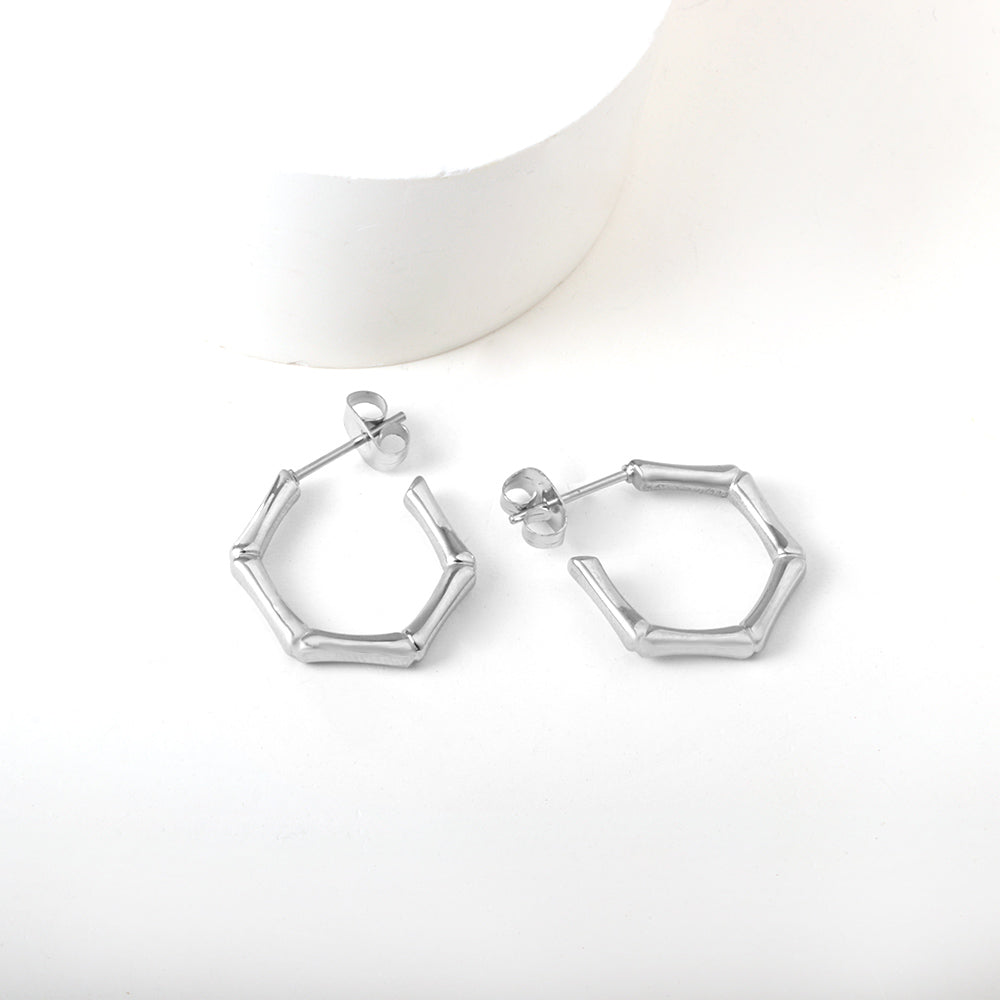 C-Hoop Stainless Steel Earrings 18K Gold Plated