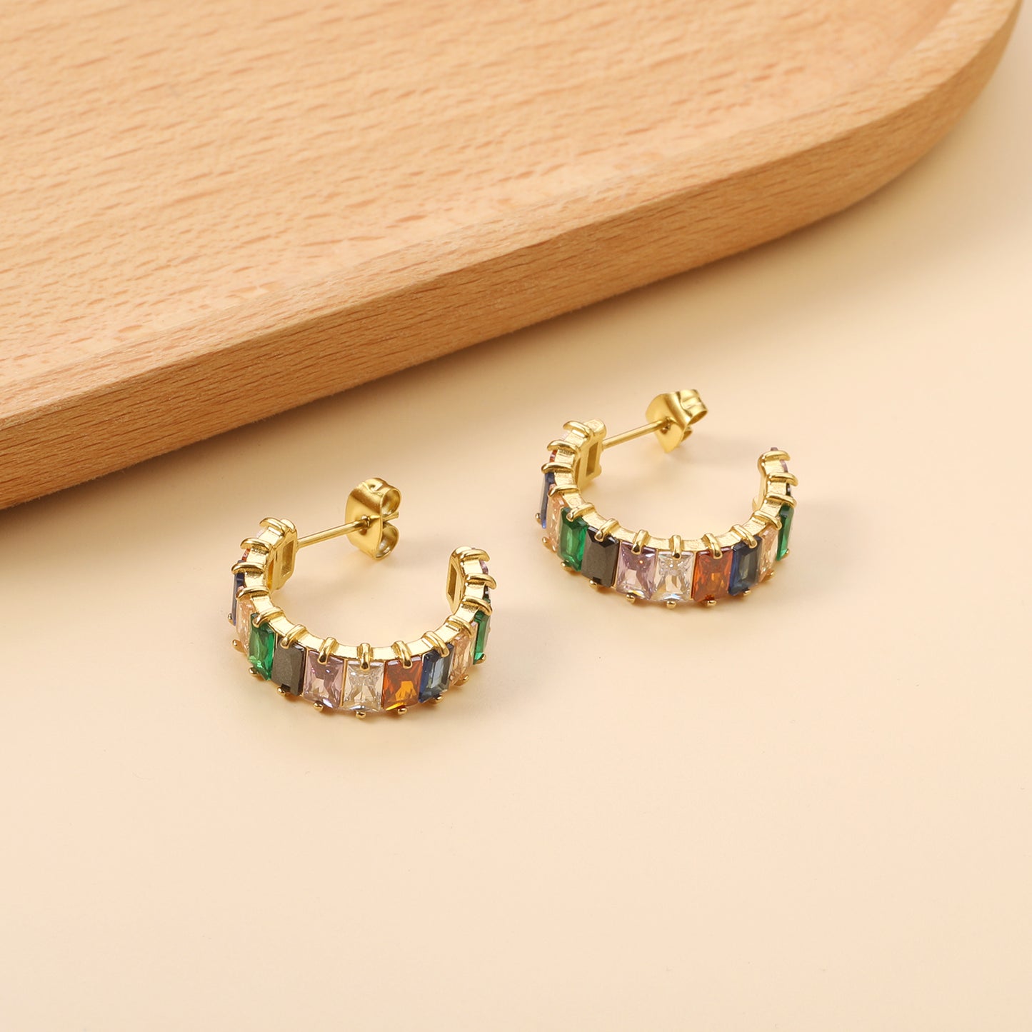 Hoop Stainless Steel Earrings 18K Gold Plated