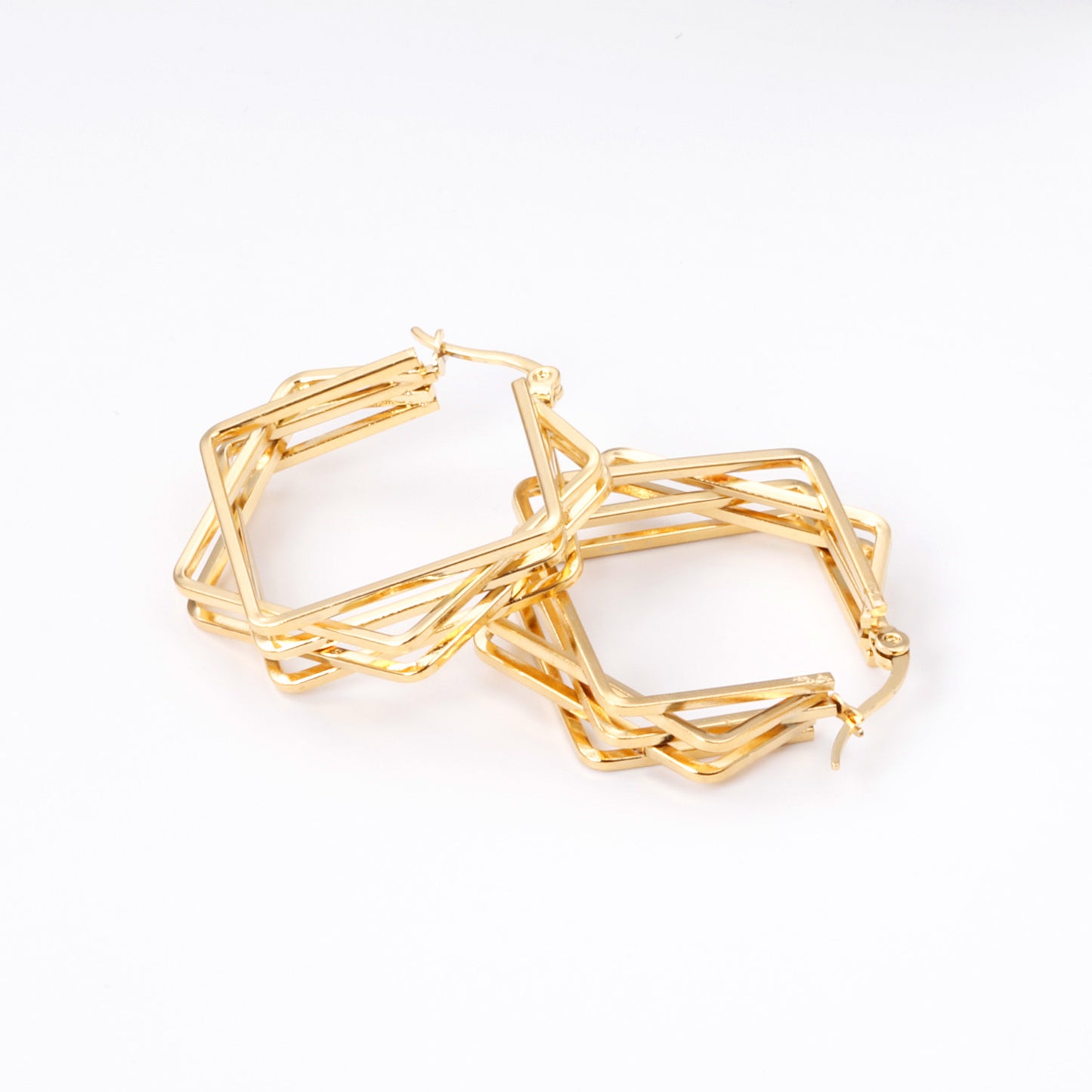 C-Hoop Stainless Steel Earrings 18K Gold Plated