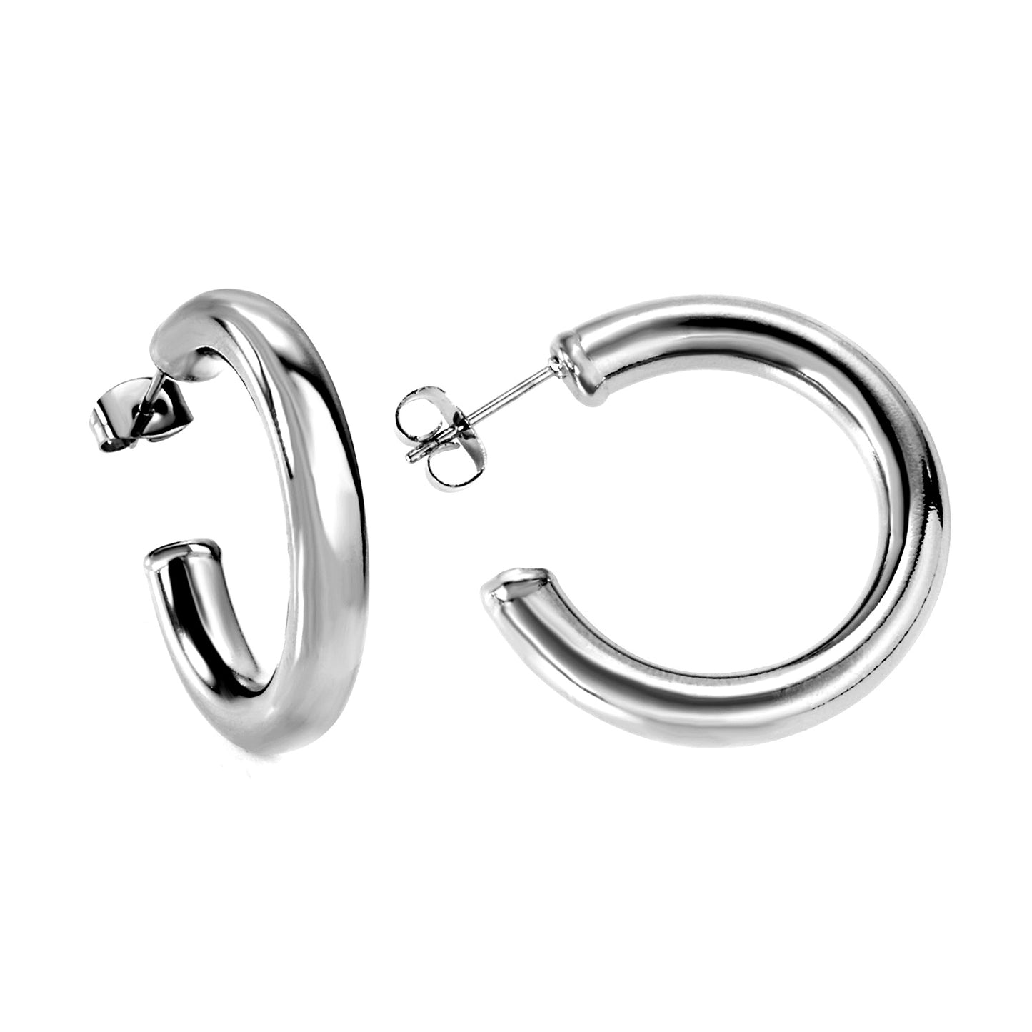 C-Hoop Stainless Steel Earrings 18K Gold Plated