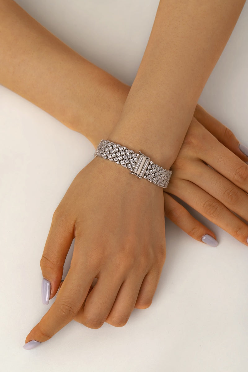 “Frosted Majesty” — Premium CZ & Sterling Silver Bracelet