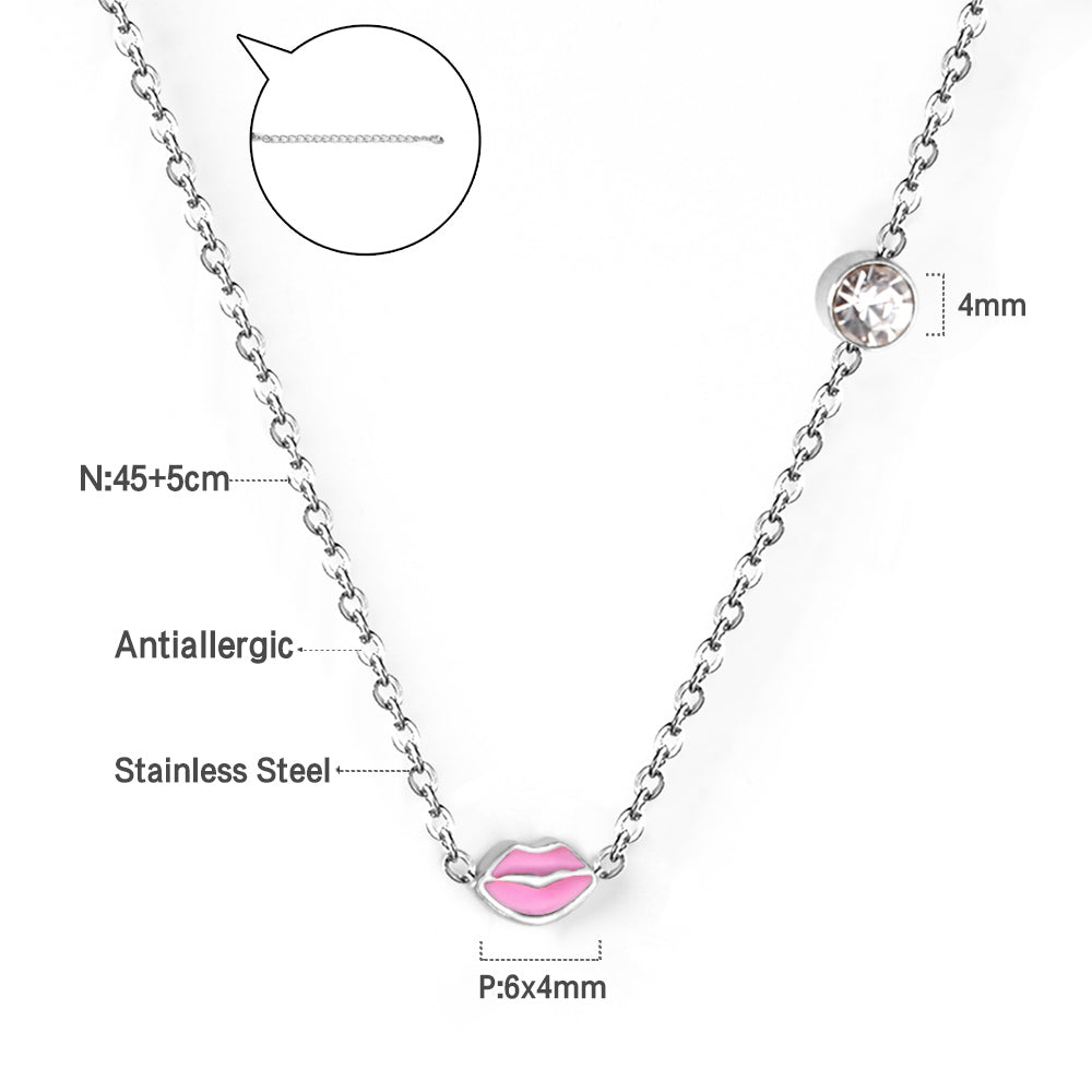 Sweet Lips Pastel Pendant Charm Necklace
