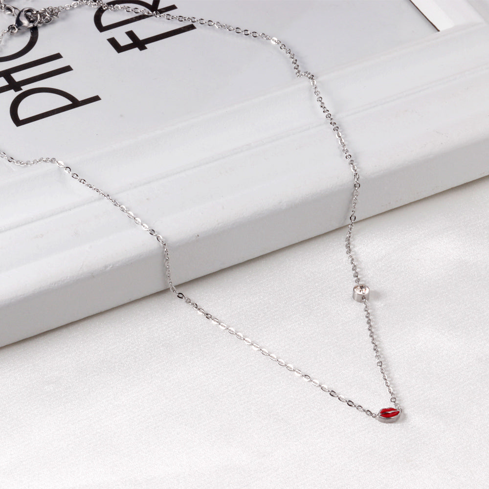Blush Kiss Pastel Pendant Charm Necklace