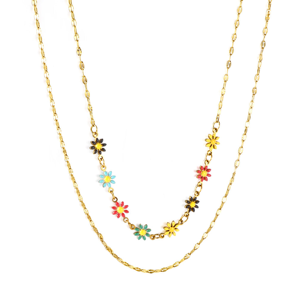 Layered Daisy Necklace