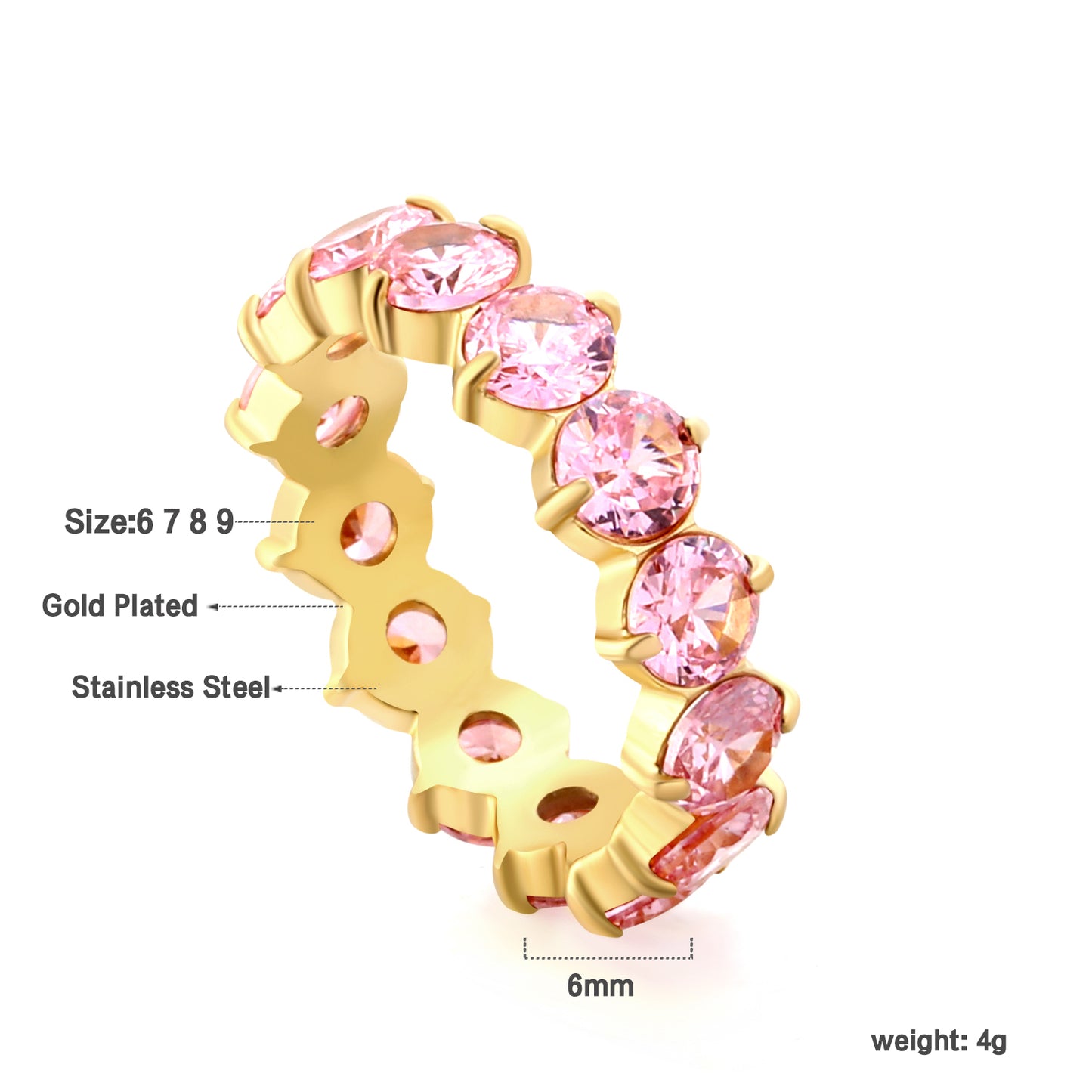 18K Gold Plated Premium Stainless Steel Finger Ring