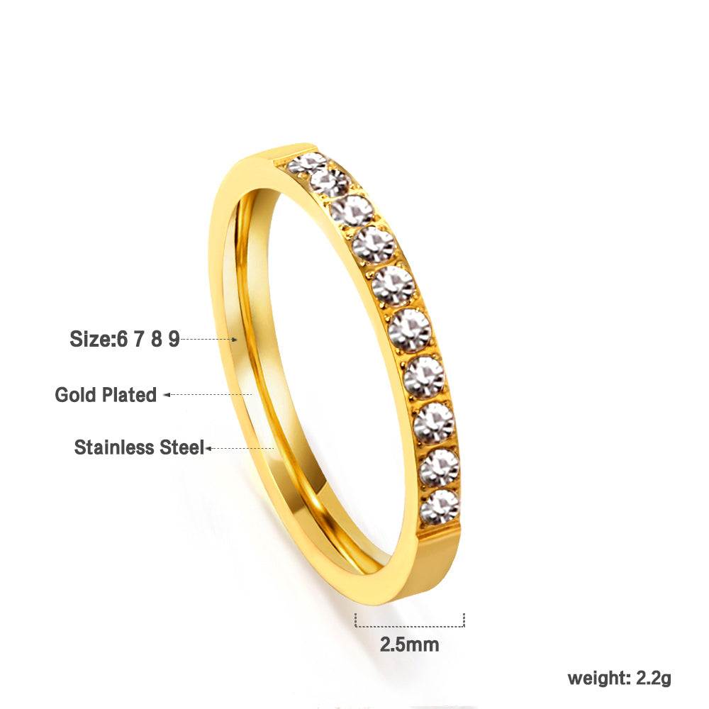 18K Gold Plated Premium Stainless Steel Finger Ring
