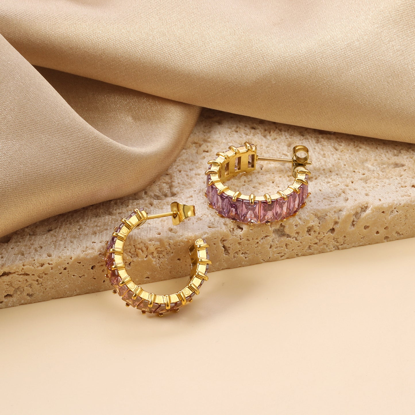 Hoop Stainless Steel Earrings 18K Gold Plated