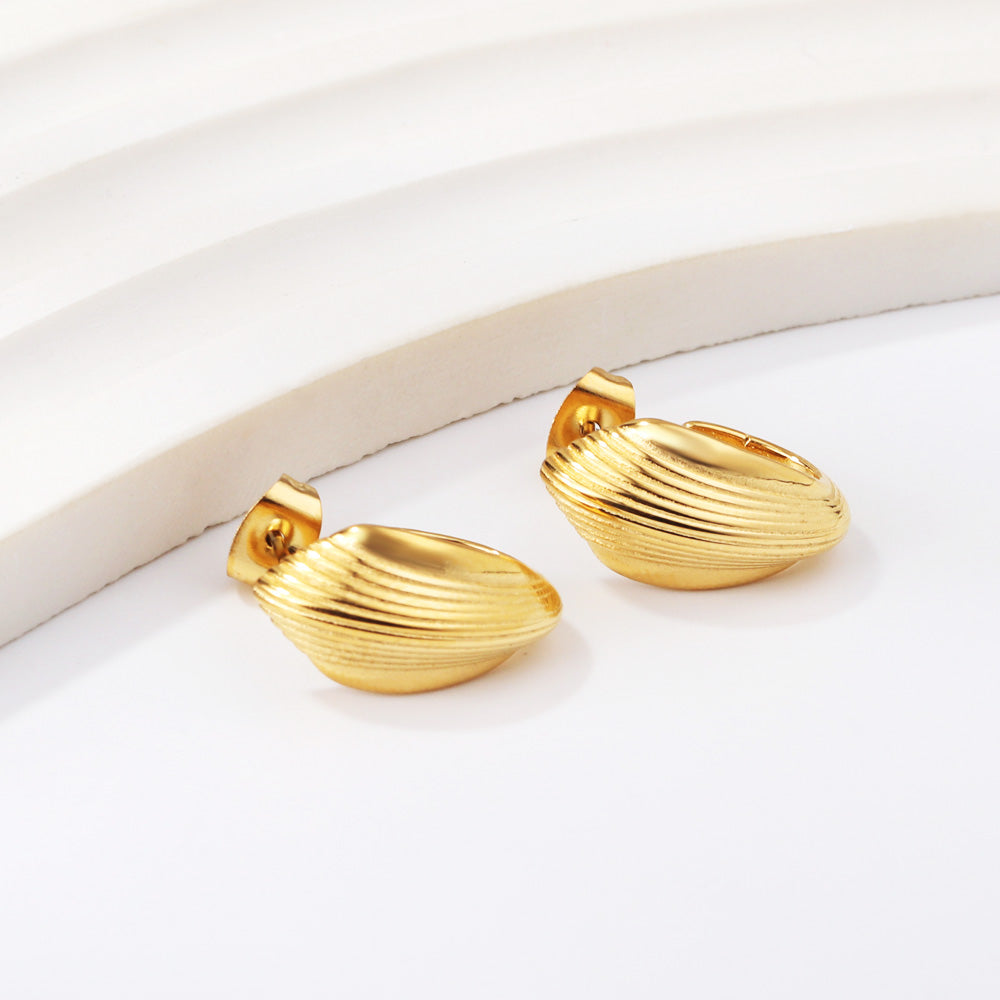 C-Hoop Stainless Steel Earrings 18K Gold Plated
