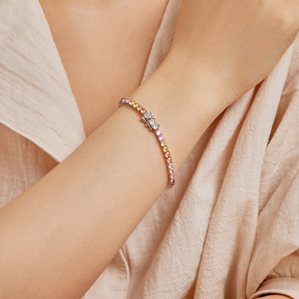925 Sterling Silver Cubic Zirconia (CZ) 5A 2 Carats Bracelet